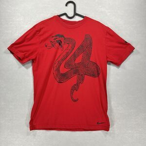 Nike Kobe Bryant Dri-fit Size Medium 24 Red Snake Skin T-shirt Some Flaws